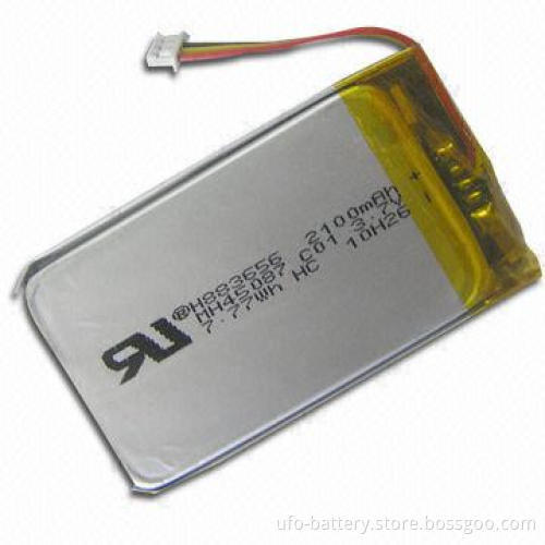 Li-polymer Battery for PDA/GPS/E-book with 2,100mAh Typical Capacity and 2.75V End Voltage